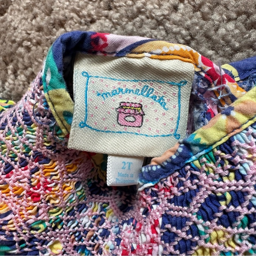 Marmellata Multicolor Smocked Dress Girls Size 2T - Picture 5 of 6
